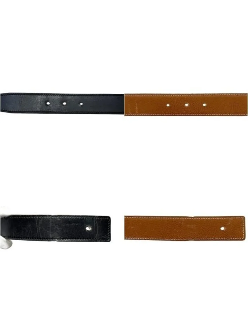Hermes Belt Black Brown Evelyne Waist 94 30 Box Calf Togo Perforated Logo Buckle